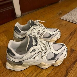 New Balance Cream and Gray 9060 sneakers